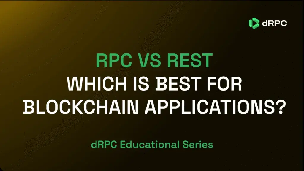 RPC vs REST comparison illustration showing method-based RPC calls versus resource-based REST architecture for blockchain applications