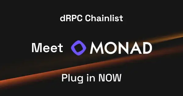 Monad mainnet RPC now available via dRPC NodeCloud